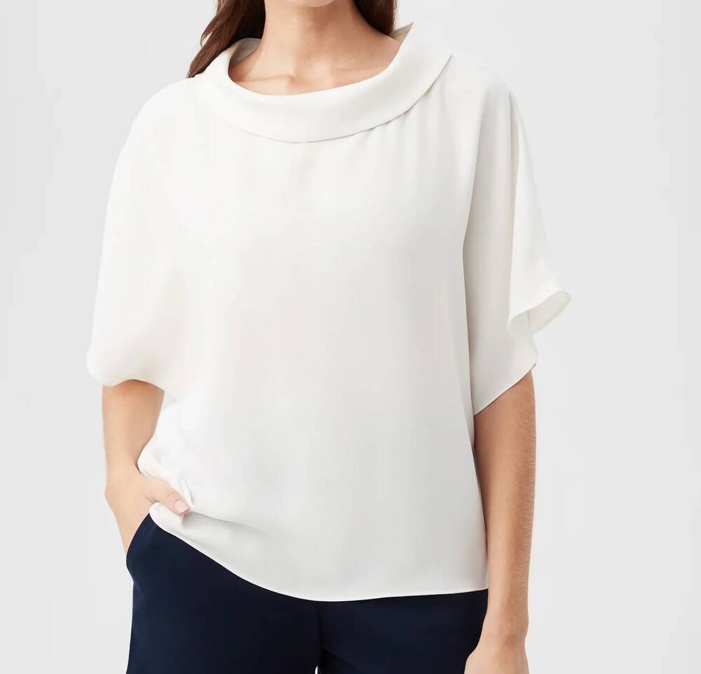 NEW TRINA TURK honeysuckle scoop neck top in whitewash